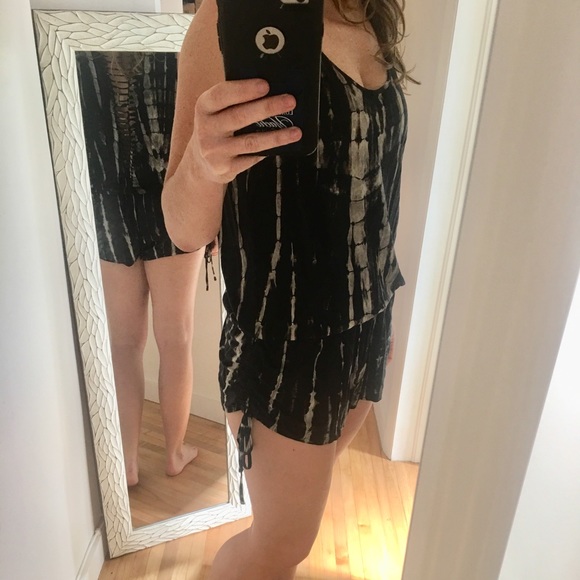 Tie-dye shorts romper